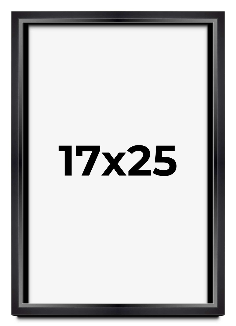 17x25 Minimalist Shadow Box Black Picture Frame - UV Acrylic, Backing, Hanging Hardware